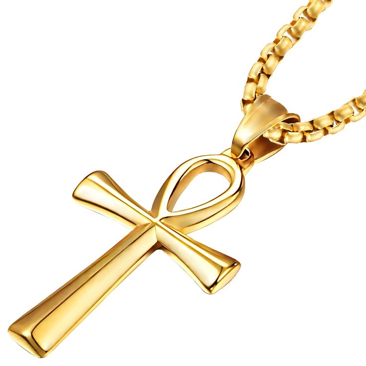 PRICES MAY VARY. ✅UNIQUE CROSS✅The necklace called the Ancient Egyptian Ankh Cross Necklace. It is set in ancient Egypt, and it is said that in the ancient Egyptian period, the symbol of life, also known as Ankh, was the letter of the Egyptian hieroglyphs. The ancient Egyptian cross, often carried as a talisman, is independent and related to two other hieroglyphs representing "strength" and "health." The Ankh symbol in modern jewelry is widely used in popular culture, representing a long history Egyptian Cross, Ankh Symbol, Egyptian Hieroglyphs, Egyptian Ankh, Ankh Cross, Bff Necklaces, Egyptian Hieroglyphics, Mens Crosses, Life Symbol