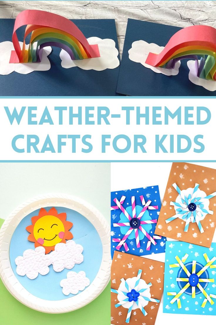 paper plate crafts with rainbows, clouds and sun on them for kids to make