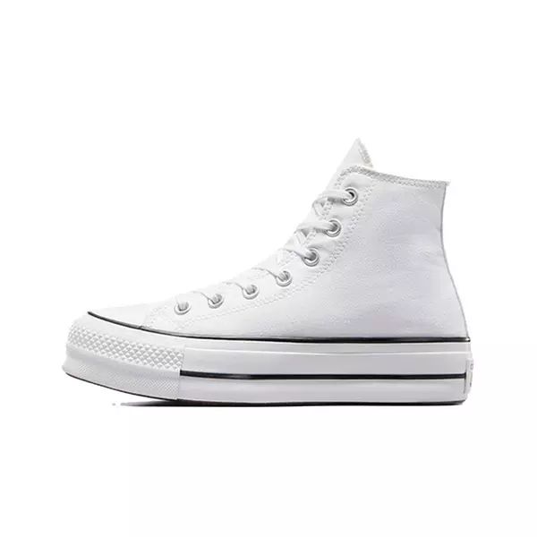 Converse Chuck Taylor All Star Platform Lift "White" Women's Shoe - Hibbett | City Gear White Lace-up Canvas Shoes With Thick Bottom, White Thick Bottom Canvas Shoes For Streetwear, White High-top Lace-up Sneakers With Thick Bottom, White High-top Sneakers With Thick Bottom And Lace-up, White Lace-up High-top Sneakers With Thick Bottom, White Canvas Platform Sneakers For Streetwear, White Canvas High-top Sneakers For Streetwear, Converse High-top Canvas Platform Sneakers, Converse Cotton Platform Sneakers For Streetwear