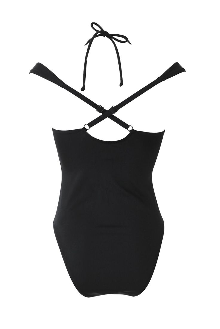 Convertible straps Underwired cupsNon paddedHalter strap detail Stylish shoulder strap Channel your inner movie star in this underwired swimsuit. A classic and feminine cut to enhance your natural figure, this control swimsuit you leave you look and feeling fabulous this summer. With off the shoulder and double strap detailing, you get to choose how you style this luxe swimsuit. Black Bodysuit With Adjustable Spaghetti Straps, Black Spaghetti Straps With Built-in Bra, Party Swimwear With Adjustable Straps And Backless Design, Party Swimwear With Adjustable Straps And Stretch, Party Backless Swimwear With Adjustable Straps, Black Backless Swimwear With Adjustable Straps, Party Swimwear With Adjustable Straps, Stretch Swimwear With Adjustable Straps For Party, Black Adjustable Straps Backless Bodysuit