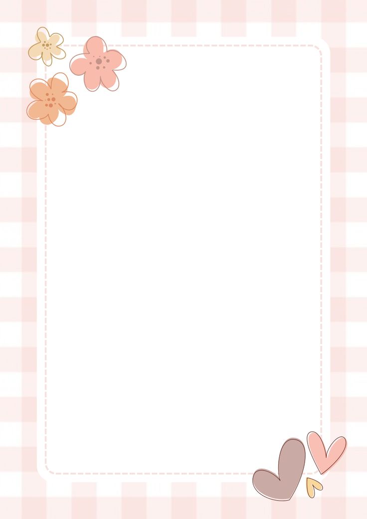 a pink checkered background with hearts and flowers