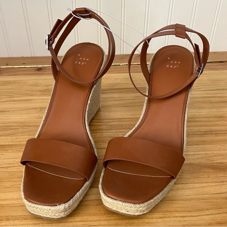 A New Day Brown Textured Wedge Heels Size 12 New Without Box. Brand: A New Day (Target) Size 12 A New Day Target, Size 12 Heels, Brown Texture, Womens Shoes Wedges, A New Day, Wedge Heels, New Day, Size 12, Wedges