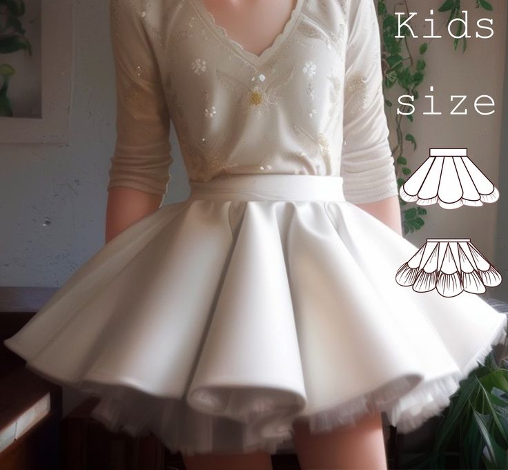 Scuba Skirt Pattern, Easy Sewing Designs, Fluffy Skirt Pattern, How To Sew A Tutu Skirt Tulle, Underskirt Pattern, Horsehair Skirt, Easy Skirt Pattern, Girls Skirt Patterns, White Tutu Skirt