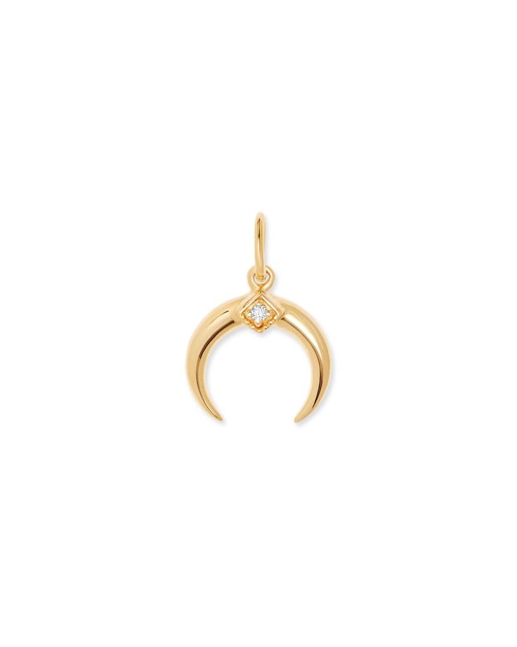 Attract good things with the Crescent Horn 18K Gold Vermeil Charm in White Diamond . Representing protection and strength, wear this sparkling symbol alone, or paired with your favorite jewelry box pieces. Attract Good Things, Gold Vermeil Jewelry, Vermeil Jewelry, Metal Necklaces, Diamond Sizes, Kendra Scott, 18k Rose Gold, Gold Plating, White Diamond