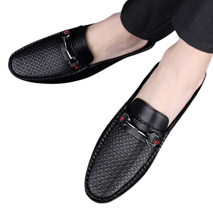 Genuine Leather Mules, stylish and beautiful for comfortable feet. Opening depth: shallow mouth (below 7cm/2,76inch Genuine Cowhide Leather Flat Heel Breathable, wear-resistant Sole: Rubber 2 Styles: Glossy, Embossed Colors: Black, White Sizes: 37 to 46 Brand Name: NoEnName_Null Age: Adult Gender: Male Product ID: CJNS150206601 How to measure:1、Place your foot on the blank paper2、Mark the end of your heel and the tip of your longest toe3、Measure the length with a ruler Note: IF your foot length Elegant Black Slip-ons For Summer, Summer Business Casual Loafers With Round Toe, Summer Business Casual Round Toe Loafers, Black Synthetic Loafers, Summer Business Casual Loafers With Flat Heel, Summer Business Casual Flat Heel Loafers, Modern Black Summer Loafers, Black Slip-on Dress Shoes For Summer, Black Formal Slip-ons For Summer