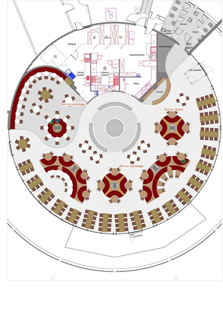 the floor plan for an auditorium with seating areas