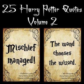 two harry potter book covers with the words,'25 harry potter quotes volume 2 '