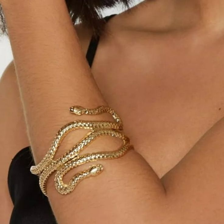 Women Bangle Cool Hip Hop Punk Personality Open Adjustable Twining Snake Arm Bracelet Armlet Armband Fashion Jewelry,Gold Adopting Opening Design, This Bangle Can Be Adjusted According To Your Wrist Size, Which Makes You Wear Comfortably. This Bangle With Cool Appearance And Fine Workmanship Can Be The Perfect Gift For Girlfriend, Wife, Daughter And Friend. Featuring Twining Snake Shape, This Bangle Can Add The Sense Of Fashion And Uniqueness And Show Your Personality To Help You Create A Cool A 1970s Bracelet, Arm Cuff Jewelry, Gold Arm Cuff, Arm Bangles, Arm Bracelet, Perfect Gift For Girlfriend, Opening Design, Prom Accessories, Arm Bracelets