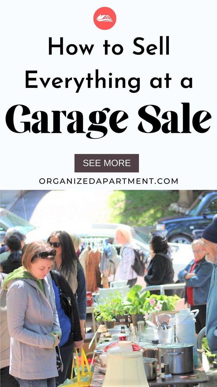 people shopping at an outdoor market with text overlay how to sell everything at a garage sale