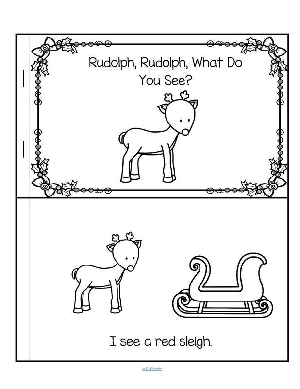 rudolph, rudolph what do you see? i see a red sleigh worksheet