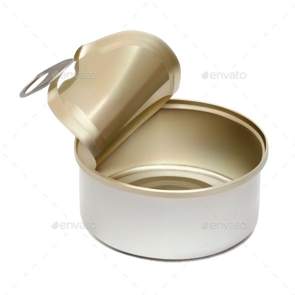 an open tin can with a heart shaped lid on white background - stock photo - images