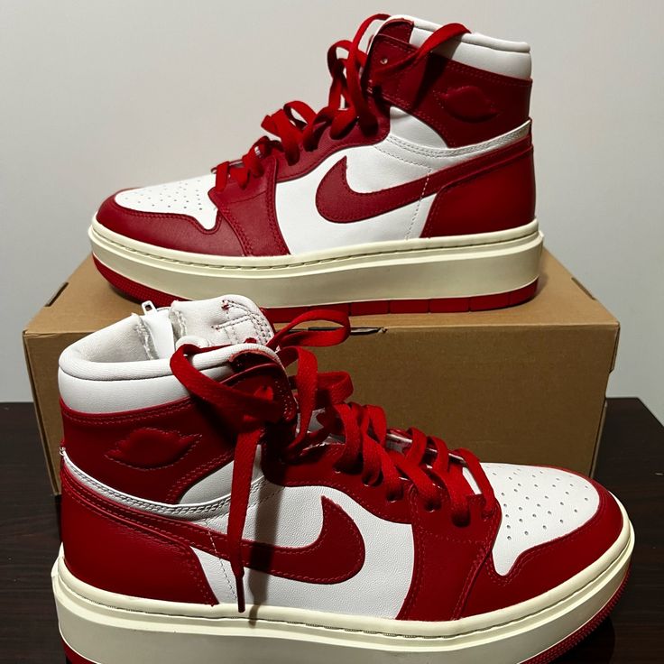 Nike Women’s Air Jordan 1 Elevate High Red/White Dn3253-116 Size 10.5 No Box Jordan 1 Retro Valentines Day, University Red High-top Nike Air Force 1, Red Lace-up High-top Sneakers With Air Max Cushioning, Red High-top Sneakers With Air Max Cushioning, Nike High-top Custom Sneakers In University Red, Nike Red High-top Sneakers With Air Max Cushioning, Nike Air Force 1 White With Red Sole, White High-top Nike Air Force 1 With Red Sole, Red Jordan 1 Outfit