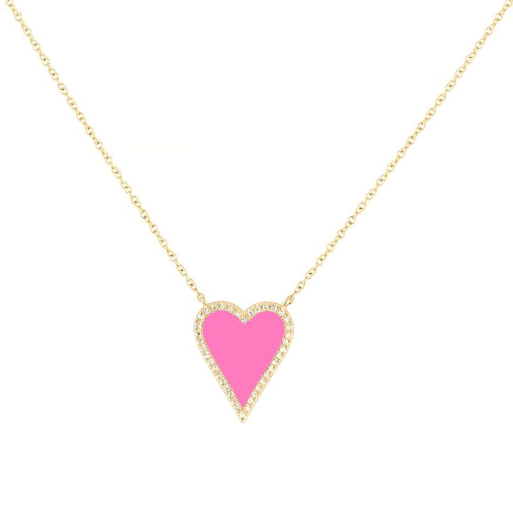 PRICES MAY VARY. 【DESIGN】:Pink heart pendant necklace is made of delicate crystal diamonds and gold paperclip chain necklace. It is 16 inches long and has an adjustable extension chain of 2 inches. It has 3 color options, which is perfect for women and girls . 【METERRIAL】: This heart jewelry is made of high-quality brass and 18K gold plating, and is nickel-free, lead-free, and will not irritate your skin. The zircon is exquisitely shaped into a heart, and the necklace is smooth and shiny. 【GIFT】 Valentine's Day Party Heart Necklace In Cubic Zirconia, Open Heart Necklace For Valentine's Day Party, Valentine's Day Open Heart Necklace For Party, Pink Heart Charm Necklace For Party, Pink Heart-shaped Charm Necklace For Party, Pink Clavicle Chain Necklace For Valentine's Day, Valentine's Day Heart Necklace With Adjustable Chain For Party, Valentine's Day Party Heart Necklace With Adjustable Chain, Pink Heart Pendant Charm Necklace