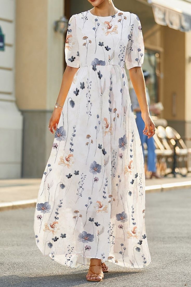 Cheap Floral Print Chiffon Dress, Cheap Summer Chiffon Maxi Dress, Cheap Chiffon Maxi Dress For Spring, Chic Cheap Maxi Dress With Floral Print, Feminine Maxi Dress For Women, Cheap Elegant Summer Maxi Dress, Summer Afternoon Tea Maxi Dress 6xl, Cheap Spring Maxi Dress For Casual Wear, Chic Cheap Maxi Dress With Short Sleeves