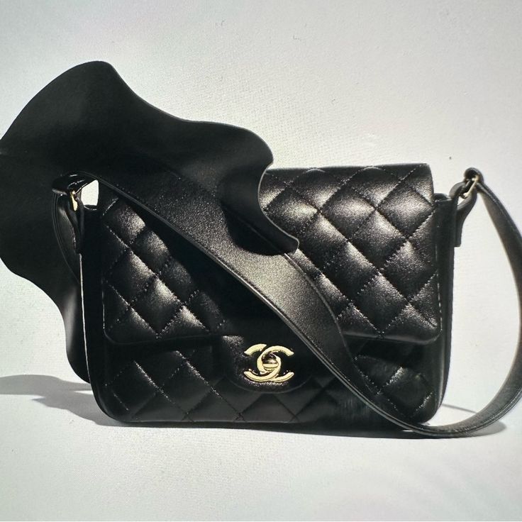 100% Authentic Chanel Sessional Limited Edition Black Flap Bag Crossbody Made With Lamb Skin & Calfskin Leather With Gold Tone Metal In Black Color Good Size For Crossbody High-end Black Bags With Detachable Strap, High-end Black Bag With Adjustable Strap, High-end Double Flap Shoulder Bag For Shopping, Elegant Double Flap Bag With Dust Bag Included, High-end Double Flap Bag With Removable Pouch, High-end Double Flap Bag For Shopping, Black Double Flap Bag With Removable Pouch, High-end Double Flap Shoulder Bag With Removable Pouch, Designer Double Flap Bag For Shopping