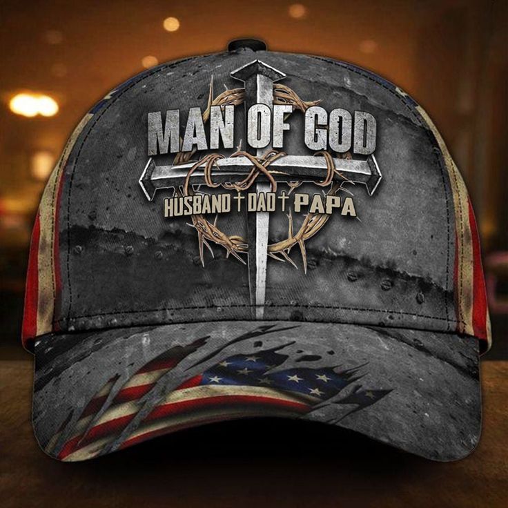 Cross Man Of God Husband Dad Papa Hat American Flag Cap Unique Christian Gifts For Men Adjustable Dad Hat Baseball Cap For Father's Day, Breathable Adjustable Dad Hat, Breathable Dad Hat With Adjustable Curved Bill, Breathable Adjustable Dad Hat With Curved Bill, Adjustable Breathable Dad Hat, Adjustable Fit Baseball Cap With Curved Brim, Adjustable Dad Hat For Father's Day, Father's Day Casual Adjustable Snapback Hat, Casual Outdoor Baseball Cap For Father's Day