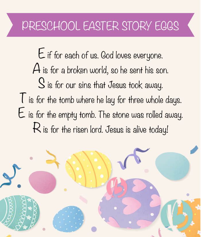 an easter poem with eggs and confetti