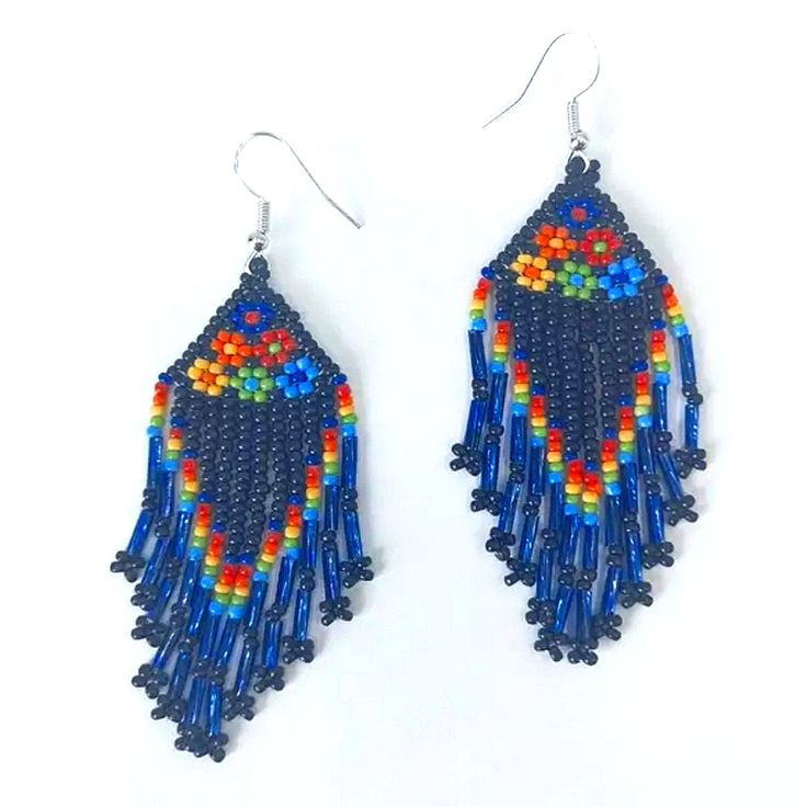 Bohemian Color Block Floral Beaded Tassel Seed Bead Earrings I Accept Reasonable Offers And Discount Bundles!! Check Out My Other Listings And Follow Me!! I Have Over 4500 Listings And I Offer Buy2 Get 3rd Free Or 30% Off 5+ Items At Poshmark.Com/Closet/Pepepizzazz On Posh App, Use My Invite Code "Pepepizzazz" For Extra $10 Coupon Blue Beaded Fringe Tassel Earrings For Festivals, Blue Fringe Earrings For Festivals, Blue Fringed Beaded Earrings For Festival, Blue Bohemian Beaded Fringe Tassel Earrings, Blue Bohemian Tassel Earrings With Dangling Beads, Artisan Blue Beaded Earrings With Colorful Beads, Blue Beaded Earrings With Dangling Beads For Festival, Blue Beaded Fringe Earrings For Festival, Blue Beaded Dangling Earrings For Festivals