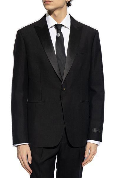 Looking for a touch of sophistication without going overboard? This jacket blends luxury with just the right amount of flair, making it perfect for any evening event. It's as if your favorite jacket got a chic upgrade. Season: FW24 Color: BLACK Composition: 70% Wool, 28% WM Made in: ITALY Department: MEN Section: CLOTHING Family: OUTERWEAR Elegant Single Breasted Blazer For Evening, Elegant Evening Single-breasted Blazer, Black Tuxedo With Hidden Button Closure For Party, Black Single Breasted Tuxedo For Party, Black Single-breasted Tuxedo For Party, Designer Notch Lapel Blazer For Evening, Designer Evening Suit With Lapel Collar, Black Single-breasted Party Tuxedo, Designer Evening Blazer With Notch Lapel