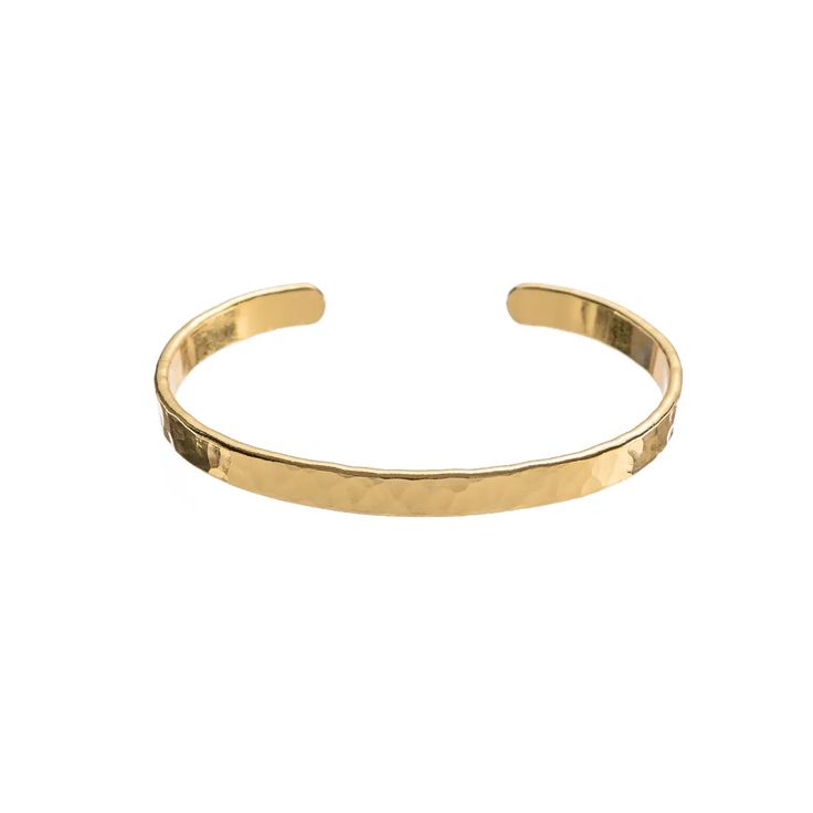 This hammered bangle is an essential addition to any bracelet stack. Its unique texture and shine make it stand out, while the hammered finish beautifully catches the light. Wear it alone or layer it with other bracelets for a versatile accessory that adds a subtle yet striking accent to your wrist. Classic Hammered Bracelets, Modern Hammered Bangle Bracelets, Modern Hammered Bracelets For Everyday, Minimalist Hammered Bracelet Bangle, Minimalist Hammered Bangle Bracelet, Hammered Minimalist Bangle, Modern Hammered Bangle For Everyday Wear, Modern Hammered Bangle For Everyday, Adjustable Hammered Everyday Bracelets