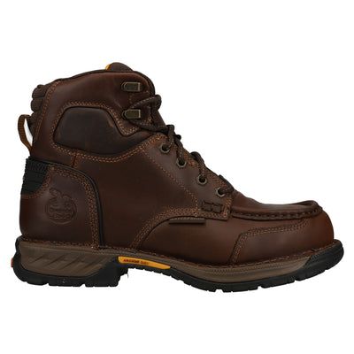 Shop Brown Mens Georgia Boots Athens 360 Waterproof Work Boots – Shoebacca Georgia Boots, High Quality Shoes, Lace Up Heels, Work Boots, Low Heels, Fleece Jacket, Full Grain Leather, Athens, Leather Fashion