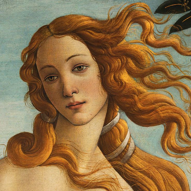 a painting of a woman with long red hair and an insect flying above her head