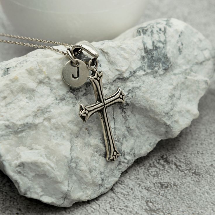 Sterling Silver Cross Necklace is made for you not to use it with the best feelings for your loved ones. You will feel its quality when you take it in your hands. It is perfect for gifting to your loved ones. Give the cross necklace as a gift to your loved ones by printing their first letters. 925 Sterling Silver By Handmade A perfect Father Grandfather Bff Gift 💎TECHNİCAL INFORMATION💎 - Cross Pendant height: 40 mm - Cross Pendant width: 20 mm - Necklace Length: 16 - 18 - 20 - 22 inches - Ster Boys Cross Necklace, Necklace Boys, Cross Necklace Mens, Best Feelings, Personalized Cross Necklace, Personalized Wedding Rings, Mens Cross Necklace, Engraved Wedding Rings, Silver Cross Necklace