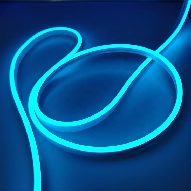 a neon blue cord on a dark background