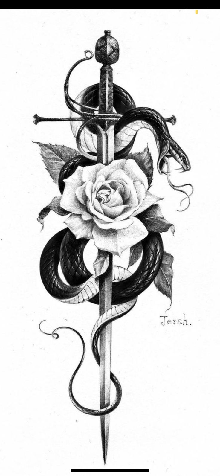 Rose And Dagger Tattoo, Snake And Dagger Tattoo, Cruces Tattoo, Rose Tattoo On Back, Hand Tattoo Designs, Petit Tattoo, Girl Arm Tattoos, Western Tattoos, Snake Tattoo Design