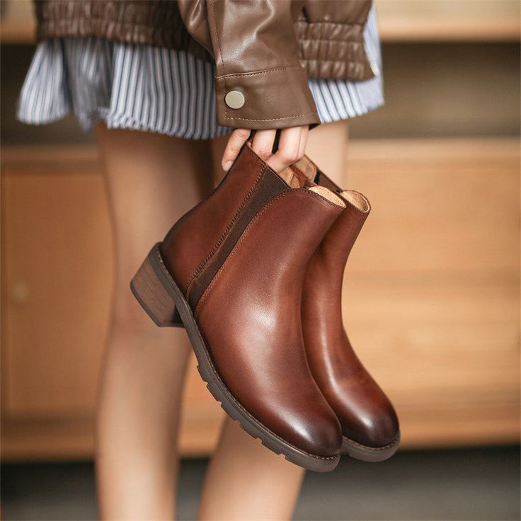 A firm every day favorite, these leather chelsea boots are perfect for long city days. They have a chic almond toe and are set on a 45mm block heel with elasticated side panels for optimum comfort and ease. Wear them every day to punctuate a relaxed and pared-back ensemble. Color: Black/Brown/ApricotMaterial: Cow LeatherLining: Genuine Leather Insole: Genuine Leather Sole: RubberHeels: 4.5 cm/1.77"Tube Height: 12Cm/4.72"Fit: Medium to Wide, Runs Normal.Origin: Made in China Production Time: Abou Fall Chelsea Boots With Stacked Heel, Fall Chelsea Boots With Reinforced Heel, Medium Width, Fall Chelsea Boots With Block Heel And Medium Width, Fall Martin Boots With Low Heel, Casual Chelsea Boots With Low Heel, Ankle-high Chelsea Boots For Fall, Medium Width Ankle-high Chelsea Boots For Fall, Fall Chelsea Boots With Leather Sole And Flat Heel, Casual Low Heel Leather Chelsea Boots