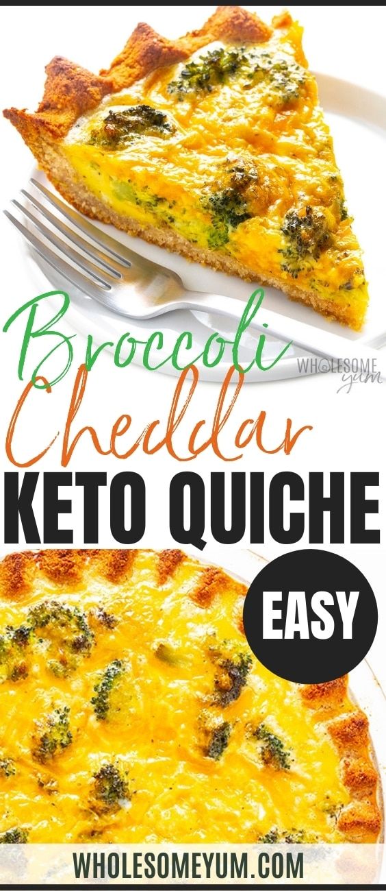 broccoli cheddar keto quiche is an easy low carb meal