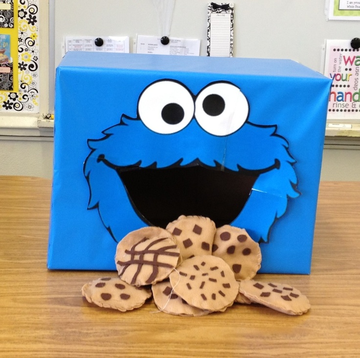 cookie cookies sitting on top of a table next to a blue bag with an image of cookie