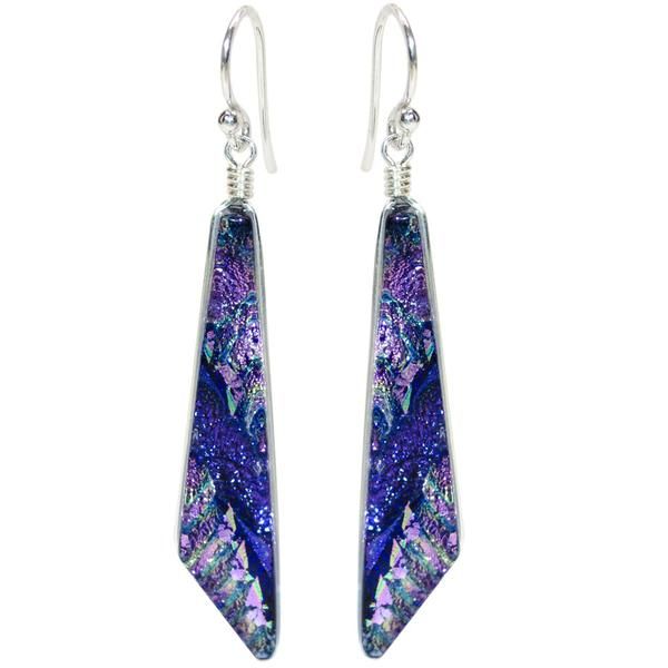 Queen Falls Earrings A lovely look of royal color...lilac, purple, lavender! Banish nickel from your world with stunning dichroic glass earrings. #nickelfree #nonickel #dichroicglass Elegant Hypoallergenic Multicolor Earrings, Purple Sterling Silver Earrings For Formal Occasions, Elegant Purple Hypoallergenic Earrings, Iridescent Drop Earrings For Formal Occasions, Lavender Nickel Free Dangle Earrings, Purple Hypoallergenic Earrings As A Gift, Lavender Dangle Earrings Nickel Free, Purple Earrings For Pierced Ears Gift, Hypoallergenic Purple Earrings For Gift