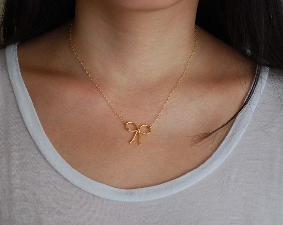 Sweet Bow Gold Necklace also in Silver by jennijewel on Etsy, $23.00 14k Gold Bow Jewelry, Gold Jewelry Gift Wrapped For Birthday, Gold Jewelry Birthday Gift Wrapped, Minimalist Gold Jewelry With Bow, Bow Pendant Jewelry For Gifts, Gift Jewelry Pendant With Bow, Delicate Bow Jewelry As Gift, Delicate Bow Jewelry For Gifts, Delicate Bow Jewelry For Gift