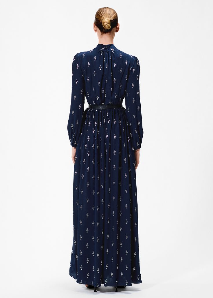 filippa dress Adam Lippes, Navy Print, Dream Closets, Midnight Navy, Sweaters Knitwear, 2024 Collection, Fall 2024, Invisible Zipper, Elegant Dress