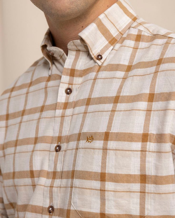 Mix and match your wardrobe with the Botany Bay Plaid Sport Shirt. This long-sleeve plaid shirt is decorated with a left-chest pocket and a button-down design, with two-button adjustable cuffs that can be rolled up for a laid-back look. The clever eyelets under the arms help keep you feeling fresh. Style: 11138 Plaid Shirt With Spread Collar And Placket, Plaid Shirt With Pockets And Casual Collar, Casual Collar Plaid Shirt With Pockets, Plaid Long Sleeve Shirt With Placket, Long Sleeve Plaid Shirt With Placket, Plaid Shirt With Spread Collar And Buttons, Plaid Button-up Top With Welt Pockets, Classic Long Sleeve Yarn-dyed Shirt, Classic Yarn-dyed Button-up Shirt