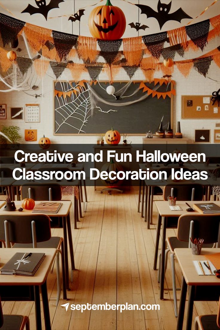 Creative and Fun Halloween Classroom Decoration Ideas Halloween Decorations For A Classroom, Halloween Decor Kindergarten, Halloween Decoration Ideas For School, Halloween Classroom Party Decorations, Classroom Decorations Halloween, Halloween Class Party Decorations, Halloween Dance Ideas School, Elementary School Halloween Decorations, Halloween Decoration For Classroom