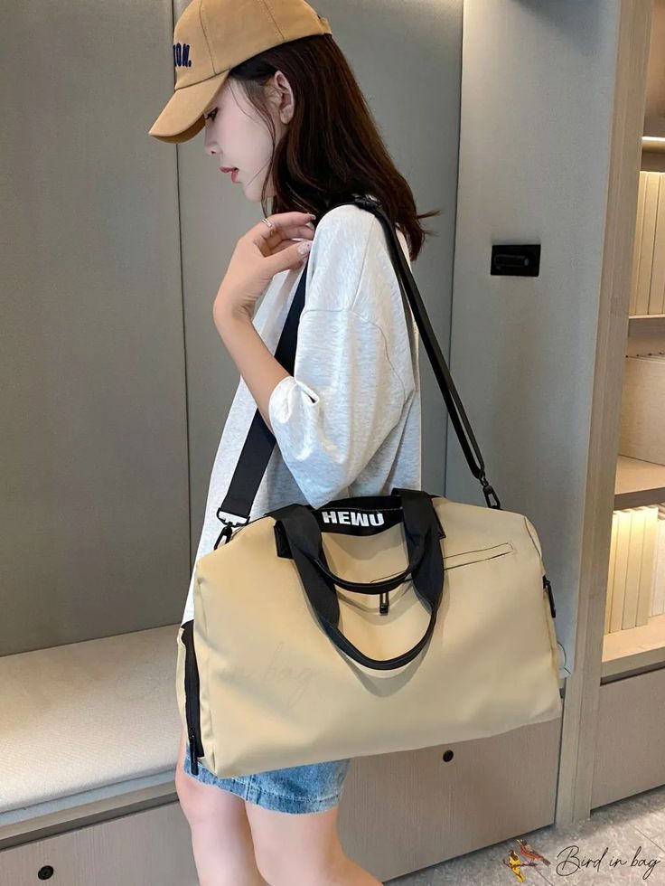 BirdinBag - Versatile and Stylish Business Travel Bag with Spacious Compartment Business Travel Bag, Multipurpose Bag, Details Pictures, Word Wrap, White Space, Color Khaki, Business Travel, Luggage Bags, Travel Bag