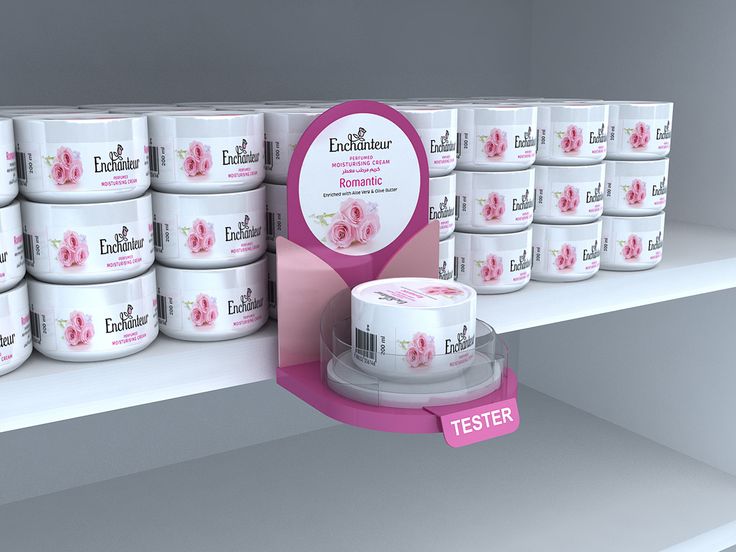 a shelf filled with lots of different types of creams