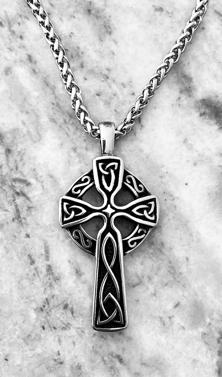 Saint Christopher is the Patron Saint of travelers to keep them safe on their journey. Cross Medal, Mens Cross Necklace, Celtic Design, Saint Christopher, Mens Crosses, Celtic Cross, Celtic Designs, Patron Saints, Halloween Shopping