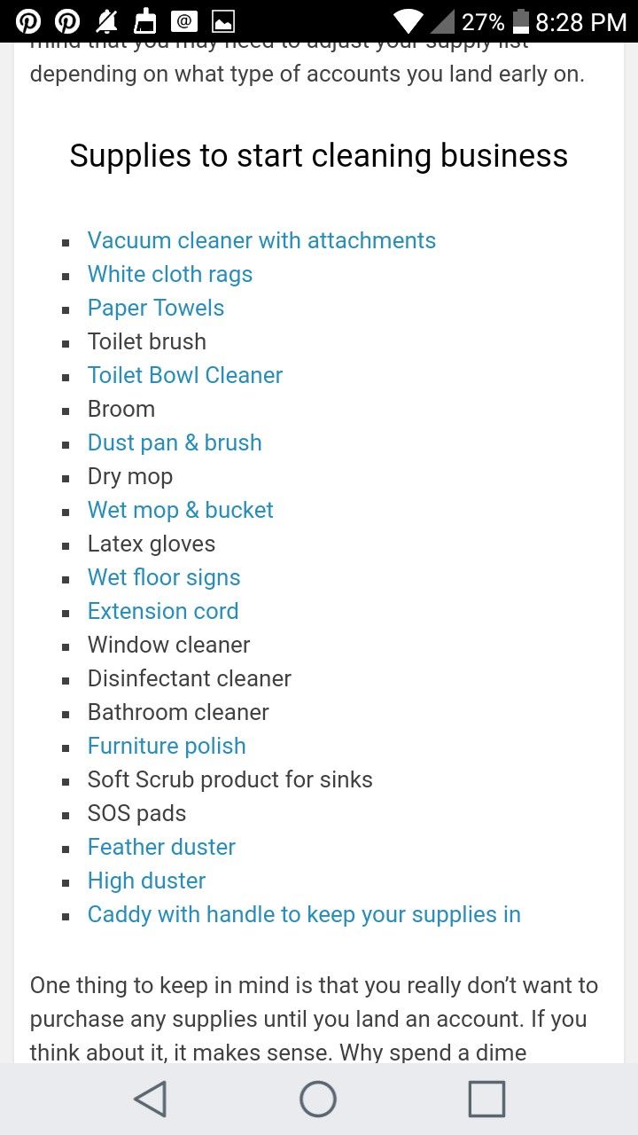 the cleaning checklist is displayed on an iphone screen, with instructions to clean it