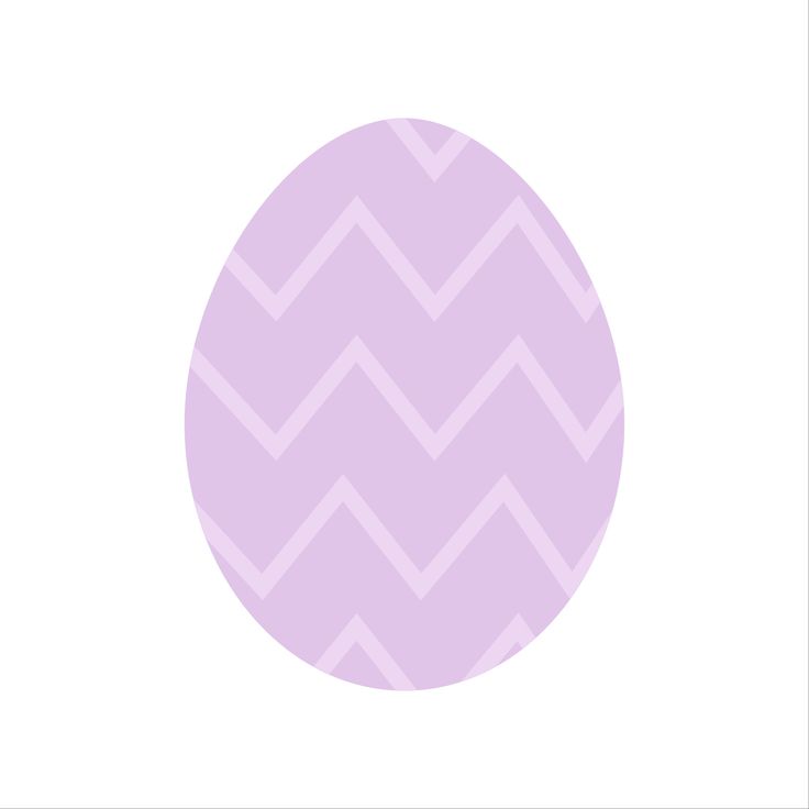 an egg is shown in the middle of a white and purple background with zigzag