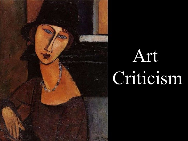 an image of a woman with a hat on her head and the words art crticism