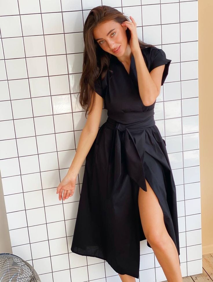 🌷Black cotton kimono dress with obi belt. You will be delighted with this summer boho dress. More dresses here: https://www.etsy.com/shop/ArtVyshyvankaUA?ref=seller-platform-mcnav§ion_id=38329586 ----------------------------------------------------------------------------------------------------- Fabric: cotton The height of the model on photo is 170 cm ( 5.7 ) ----------------------------------------------------------------------------------------------------- Delivery time after shipping: USA Black Midi-length Belted Dress For Spring, Black Belted Midi Dress For Spring, Black Midi Length Belted Dress For Spring, Spring Black Maxi Dress With Tie Waist, Black Midi Dress With Tie Waist For Summer, Elegant Wrap Dress With Kimono Sleeves For Beach, Black Belted Maxi Dress, Black Belted V-neck Midi Dress, Chic Black Wrap Maxi Dress