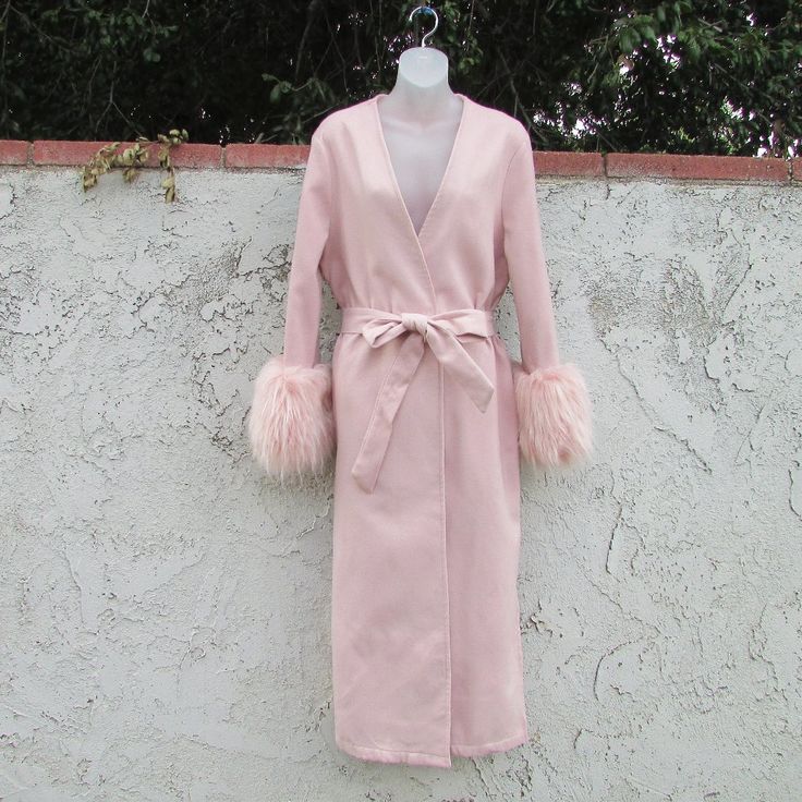 100% Polyester Brand New W/O Ta No Brand Tag Shoulder 17.5" Arm Pit To Arm Pit 24" Length 48.5" Pink Outerwear For Daywear In Fall, Pink Outerwear For Fall Loungewear, Elegant Winter Loungewear Outerwear, Pink Fall Loungewear Outerwear, Pink Loungewear Outerwear For Fall, Long Outerwear With Faux Fur Trim For Fall, Chic Long Coat For Loungewear, Winter Daywear Solid Outerwear, Fitted Spring Outerwear With Faux Fur Lining