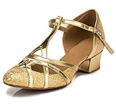 MINITOO Women's Latin Salsa T-Strap Closed Toe Silver Synthetic Ballroom Dance Shoes UK 7.5: Amazon.co.uk: Shoes & Bags Charleston Dance, Flapper Shoes, Costume Carnaval, Salsa Dance Shoes, Sequin Heels, Ballroom Shoes, Salsa Dance, Dance Women, Dance Heels