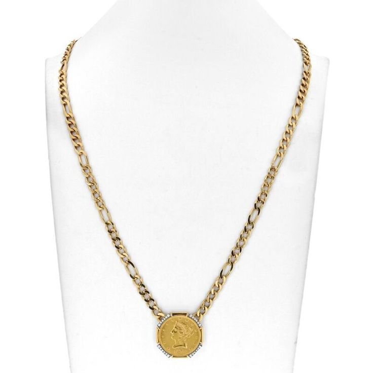 Capture the essence of elegance and history with the David Webb Platinum & 18K Yellow Gold Liberty Head Coin Necklace. This exquisite piece showcases a U.S. $10 coin, featuring the iconic Liberty Head on the front and a majestic eagle on the reverse. To add a touch of sparkle and brilliance, round diamonds delicately accent the coin, creating a stunning contrast against the precious metals.Crafted with meticulous attention to detail, this necklace is a true testament to David Webb's exceptional Luxury Gold-plated Coin Necklace, Luxury Yellow Gold Brass Coin Necklace, Luxury Tarnish-resistant Gold-plated Coin Necklace, Luxury Yellow Gold-plated Coin Necklace, Luxury Silver-colored Gold-plated Coin Necklace, Yellow Rings, David Webb, Yellow Jewelry, Ring Watch