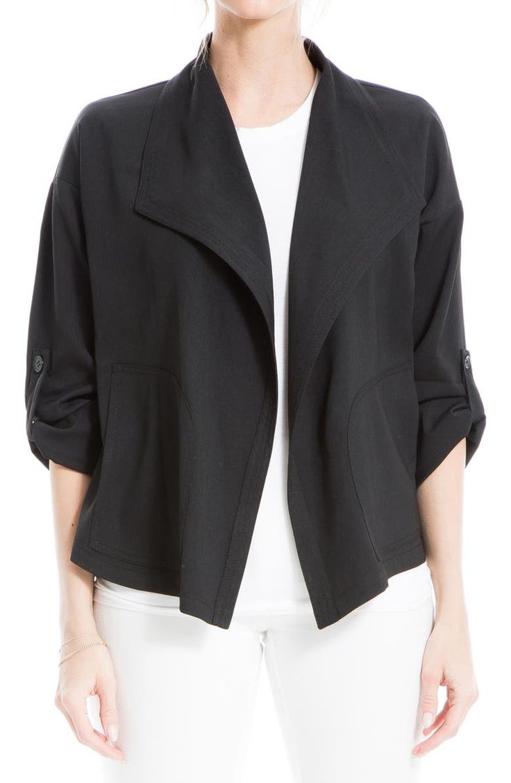 MAX STUDIO Twill Drape Front Short Jacket | Nordstromrack Work Wardrobe, Max Studio, Short Jacket, Amazing Women, Best Sellers, Wardrobe, Clothes For Women, Free Shipping, How To Wear