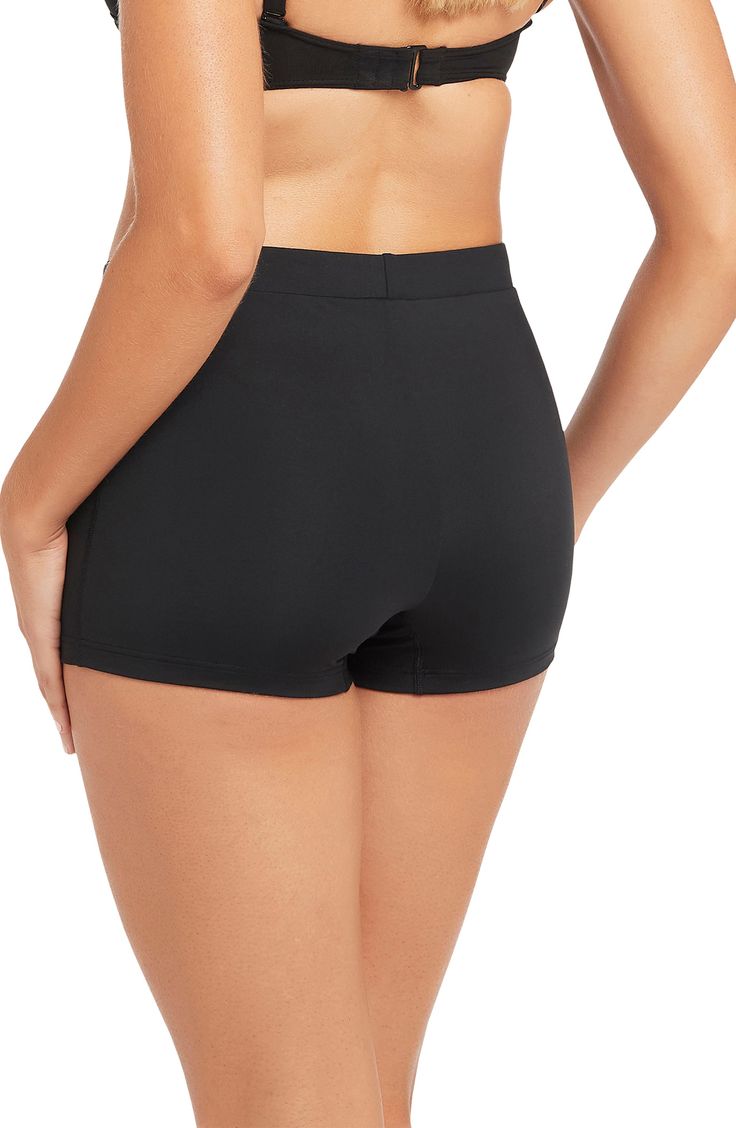 Sporty and sleek, these shapely swim shorts accentuate your curves while providing ample coverage for all-day swimming. Full back coverage 85% recycled polyester, 15% elastane Hand wash, dry flat Imported This product meets Nordstrom Sustainably Sourced Materials criteria: contains at least 50% sustainably sourced materials High Waist Biker Shorts With Built-in Shorts For Beach, Beachwear Swim Skirt With Built-in Shorts, Short Swim Skirt With Built-in Shorts For Beachwear, Black Swimwear With Built-in Shorts, High Stretch Solid Swimwear For Swimming, Solid Color Swim Dress With Built-in Shorts, Sporty Tankini With Built-in Shorts, Sports Swim Skirt With Built-in Shorts, Stretch Swim Dress With Built-in Shorts