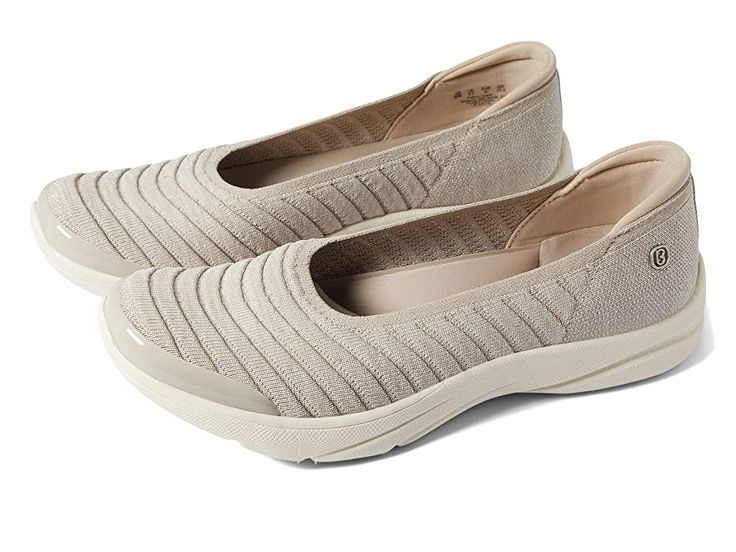 Bzees Legato - Women's Flat Shoes : Sim : to view video. A uniquely designed pair of footwear, these Bzees Legato Flats come with a textured upper. Fabric upper. Man-made lining. Removable man-made insole. Signature logo on the side. Slip-on style. Man-made outsole. Imported. Measurements: Weight: 6 oz Product measurements were taken using size 9, width M. Please note that measurements may vary by size. Weight of footwear is based on a single item, not a pair. Comfortable Beige Slip-ons With Ortholite Insole, Comfortable Textile Slip-ons With Cushioned Footbed, Comfortable Sneakers With Arch Support And Easy Fit, Comfortable Synthetic Slip-ons With Textured Footbed, Comfortable Beige Slip-ons With Cushioned Footbed, Comfortable Slip-on Textile Walking Shoes, Comfortable Synthetic Walking Shoes With Cushioned Footbed, Comfortable Textile Slip-on Walking Shoes, Comfortable Textile Walking Shoes With Round Toe